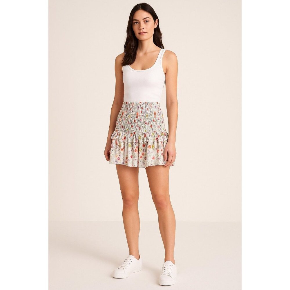 70°F/21°C Floral Smocked Ruffle Mini Skirt Women’s Small Bloomingdale’s